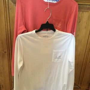 Vineyard Vines Longsleeve T-Shirts (2), Both YOUTH Large, but Women’s MEDIUM